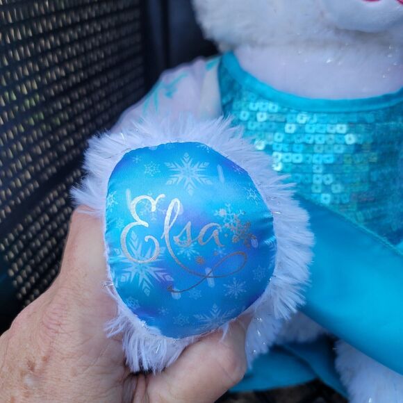 Build A Bear BAB Disney Frozen Elsa Stuffed Plush Bear 17” With Sparkle Dress - Picture 4 of 8